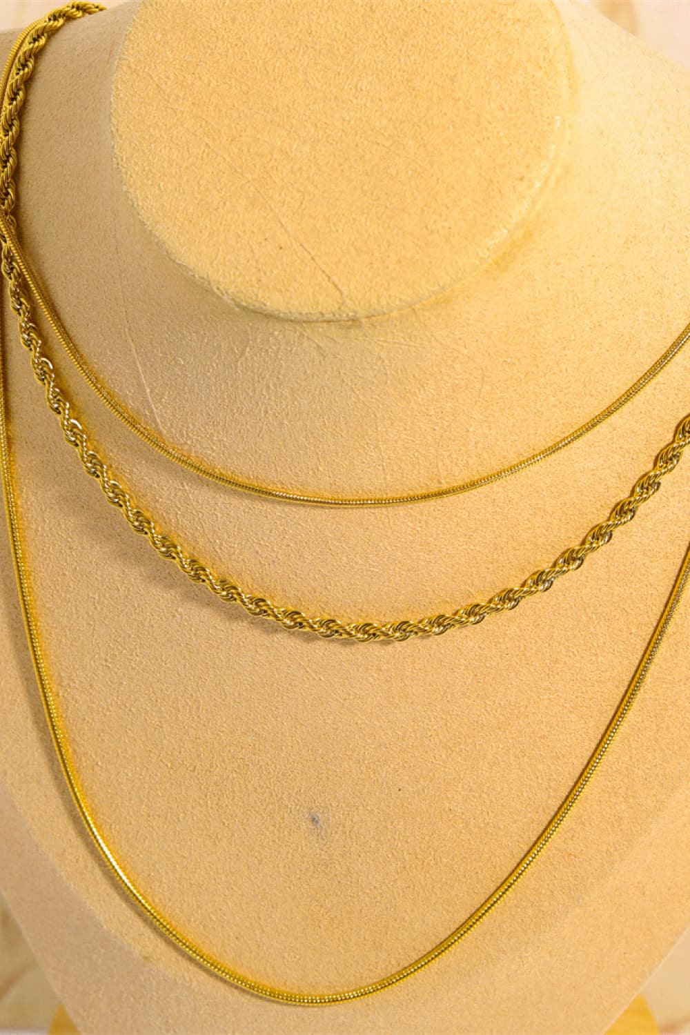 Stainless Steel 18K Gold-Plated Triple Layer Necklace apparel & accessories