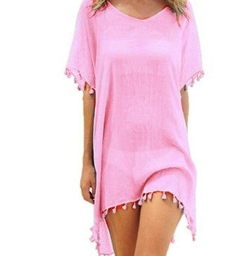 Women Blouses Loose Chiffon Dress Summer Beach Tunic Cover-Up Shirt apparels & accessories