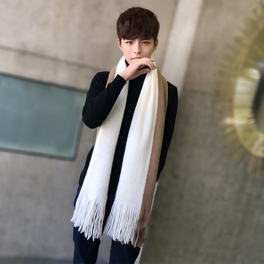 Men's Fashionable And Versatile Simple Woolen Scarf Men's Scarves