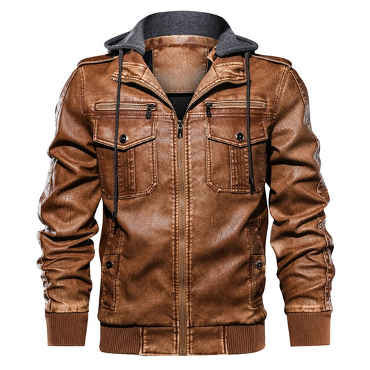 Men's Pu Leather Jacket Plus Size men's clothing