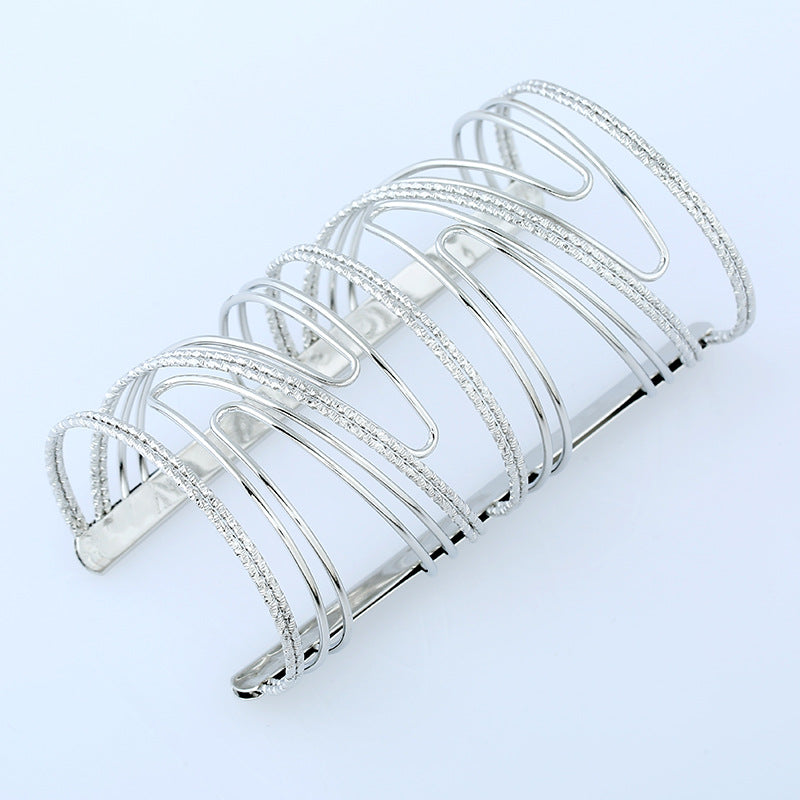 Simple Metal Cross Long Pattern Bracelet Jewelry