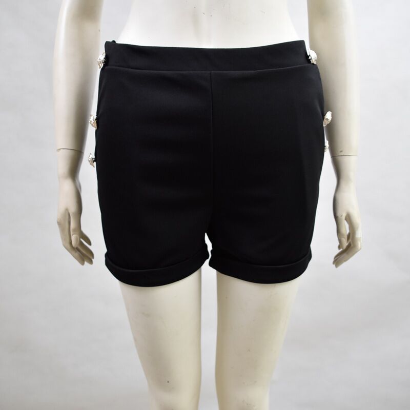 Hot sexy solid color button decorative shorts apparel & accessories