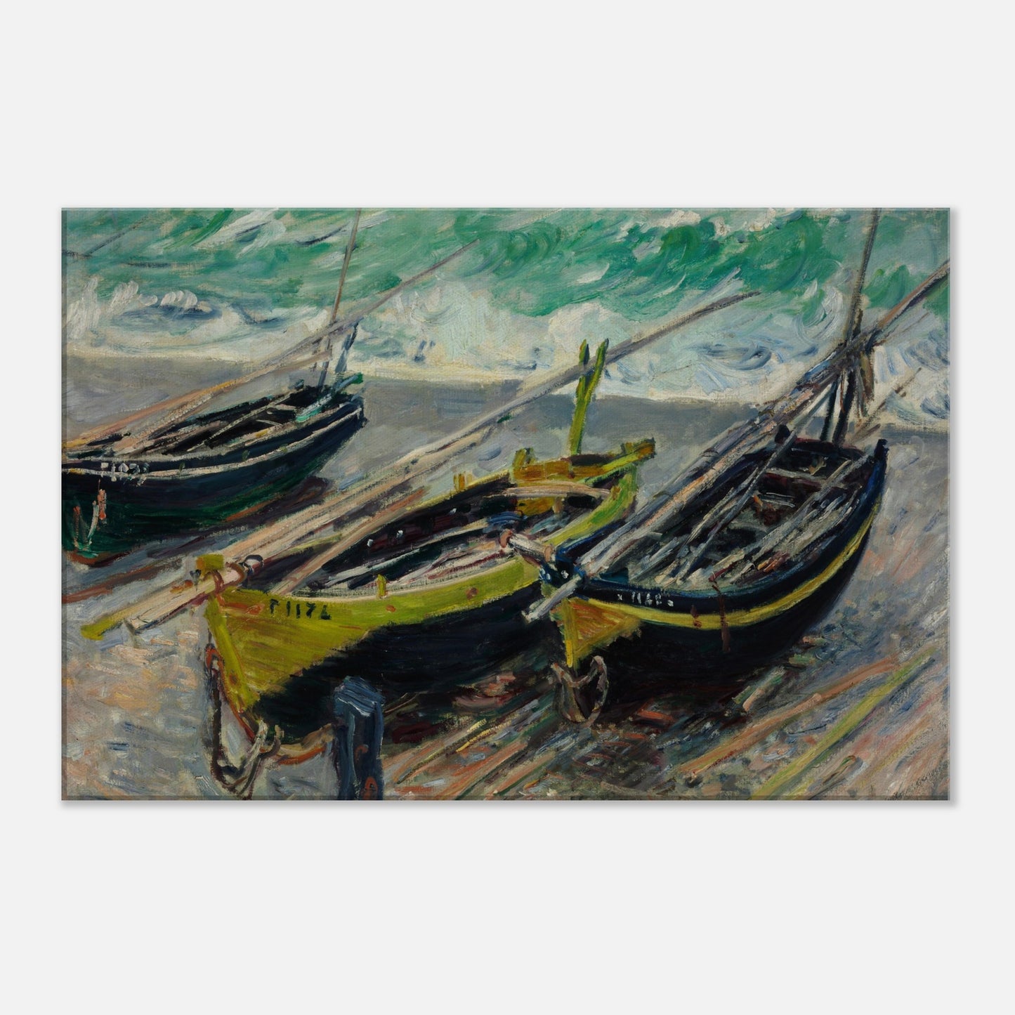 Claude Monet Boats Painting-Canvas Canvas