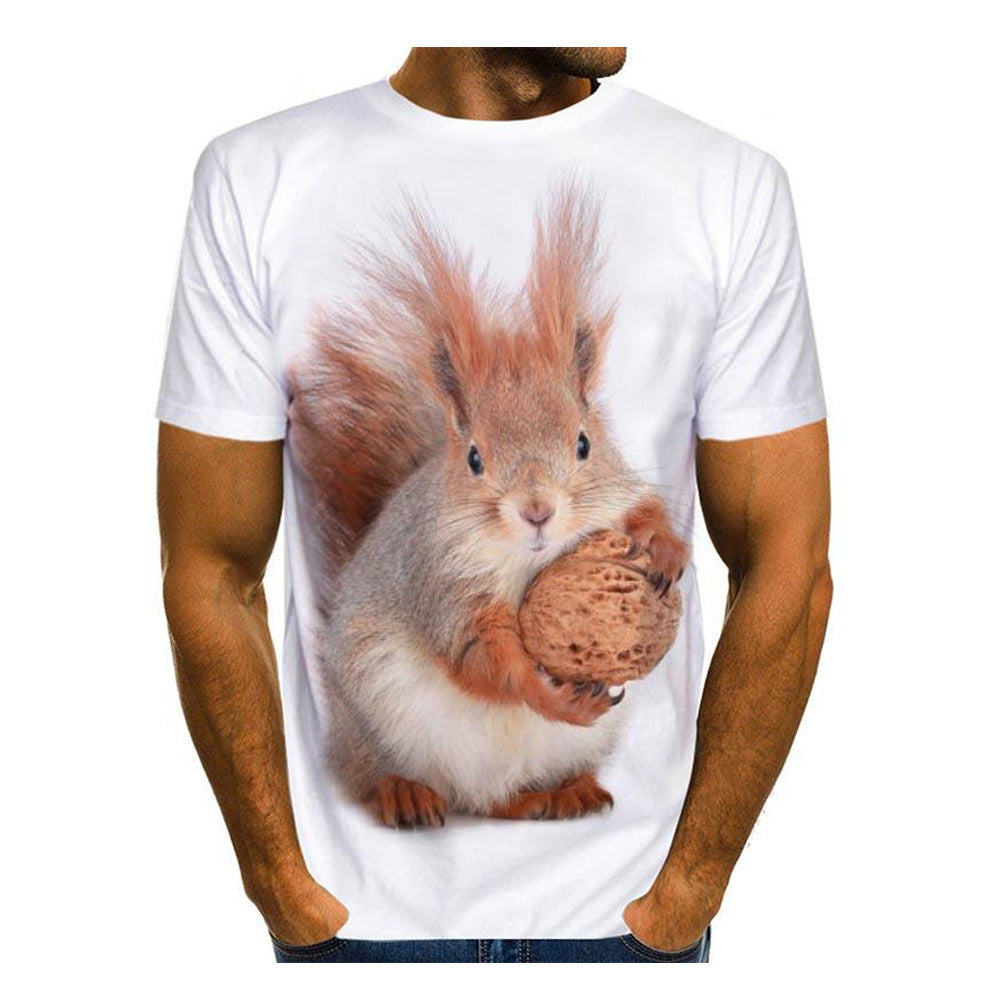 T-shirt 3D Printing Animal Print T-shirt Cute Top men's clothing