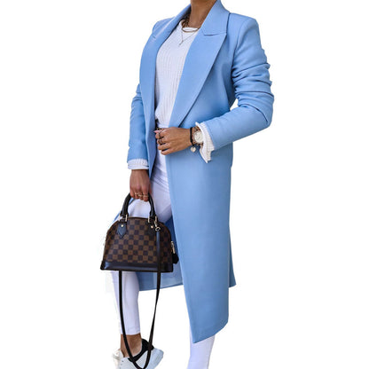 Long Sleeve Lapel Button Split Coat apparels & accessories