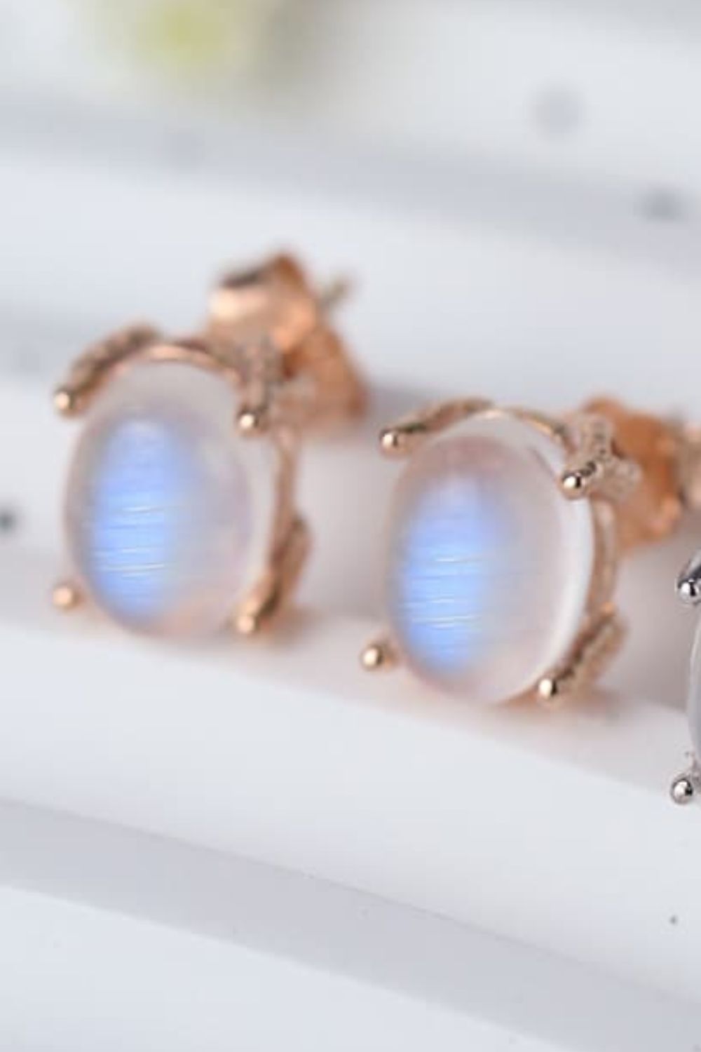 High Quality Natural Moonstone 925 Sterling Silver Stud Earrings apparel & accessories