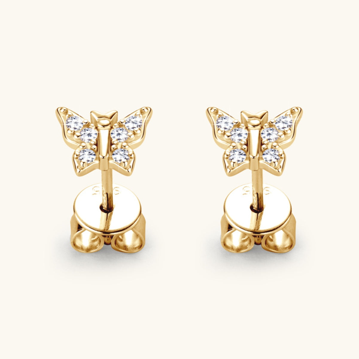 Moissanite 925 Sterling Silver Butterfly Stud Earrings apparel & accessories