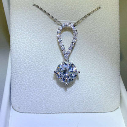 5 Carat Moissanite 925 Sterling Silver Teardrop Necklace apparel & accessories