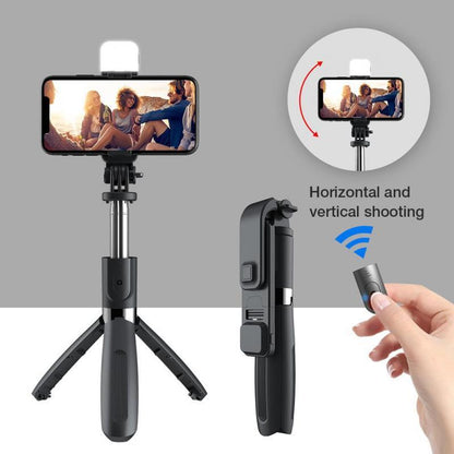 Compatible with Apple, Bluetooth Selfie Stick Mobile Remote Control Tripod HOME