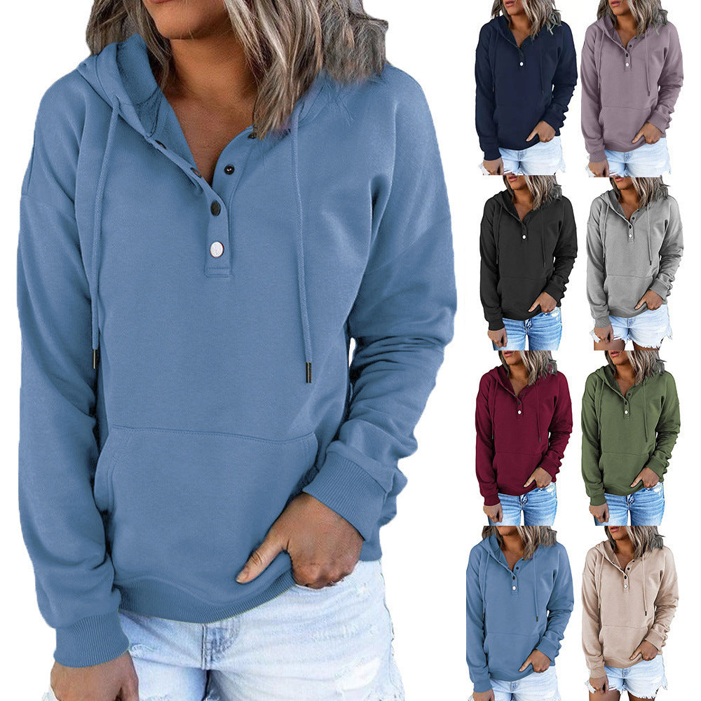 Women's Long-sleeved Loose Casual Hooded Sweater apparels & accessories