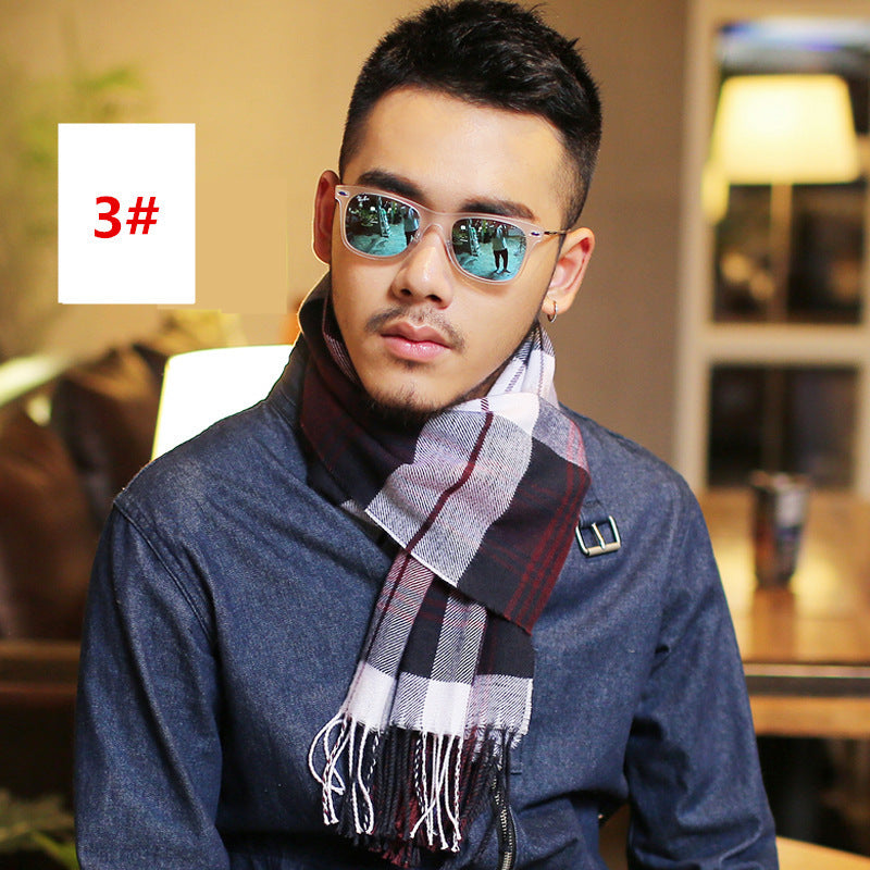 Men's Fashion Casual Warm Plaid Scarf Men's Scarves