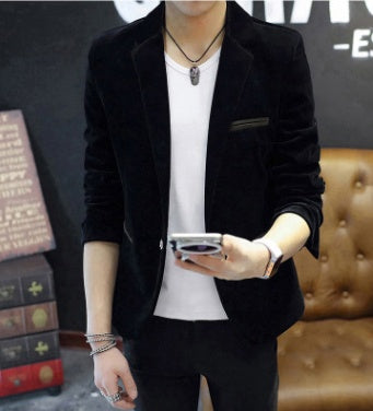 Men's Casual Suit Slim Corduroy Suit T-Shirt