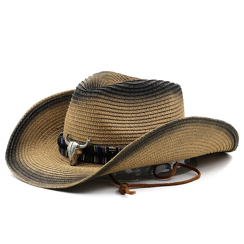 Denim Ethnic Style Straw Hat Men And Women Outdoor apparel & accessories