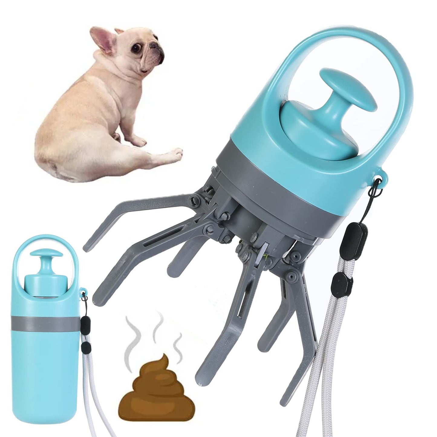 Portable Lightweight Dog Pooper Scooper With Built-in Poop Bag Dispenser Eight-claw Shovel Pet Products