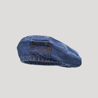 Washed Old Denim Beret Women scarves, Shawls & Hats