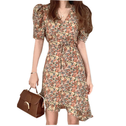 Short Sleeve Floral Dress Summer Fashion Temperament apparels & accessories