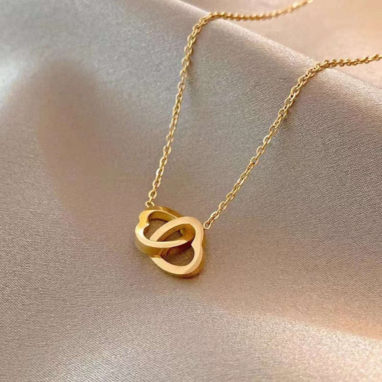 Alloy Double Heart Necklace apparel & accessories