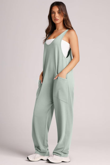 Wide Strap Jumpsuit with Pockets Bottom wear