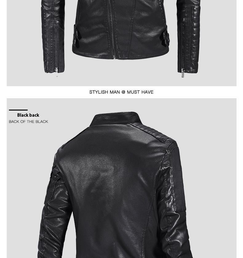 Trendy Leather Jacket Men's Fleece-lined PU Jacket apparels & accessories