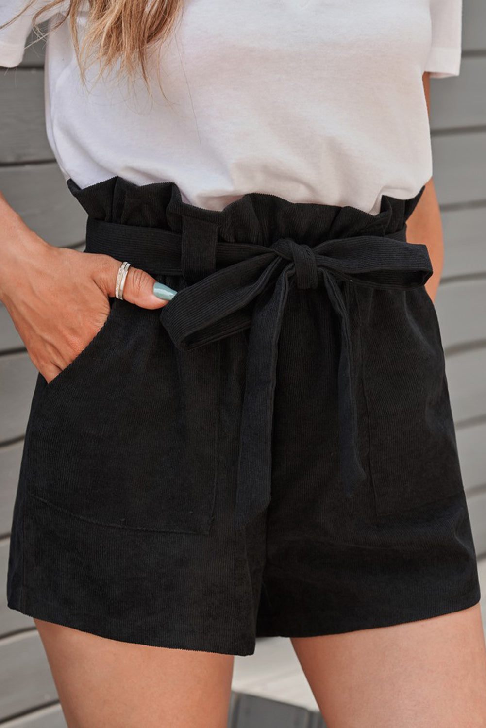 Paperbag Waist Belted Pocket Shorts apparel & accessories