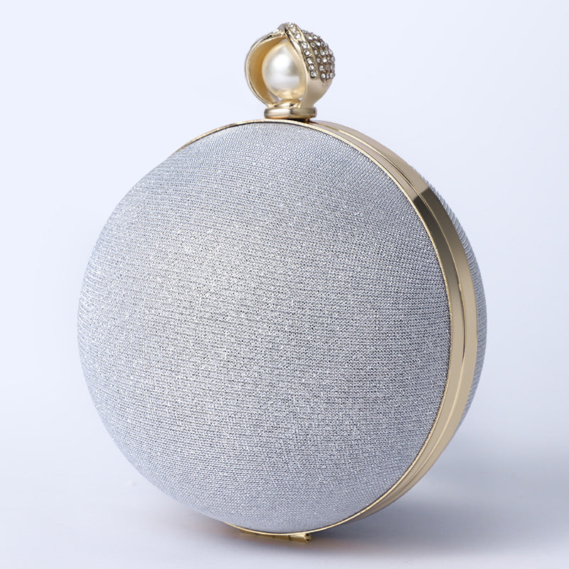 Premium Flash Round Pearl Bag For Women's Retro apparel & accessories