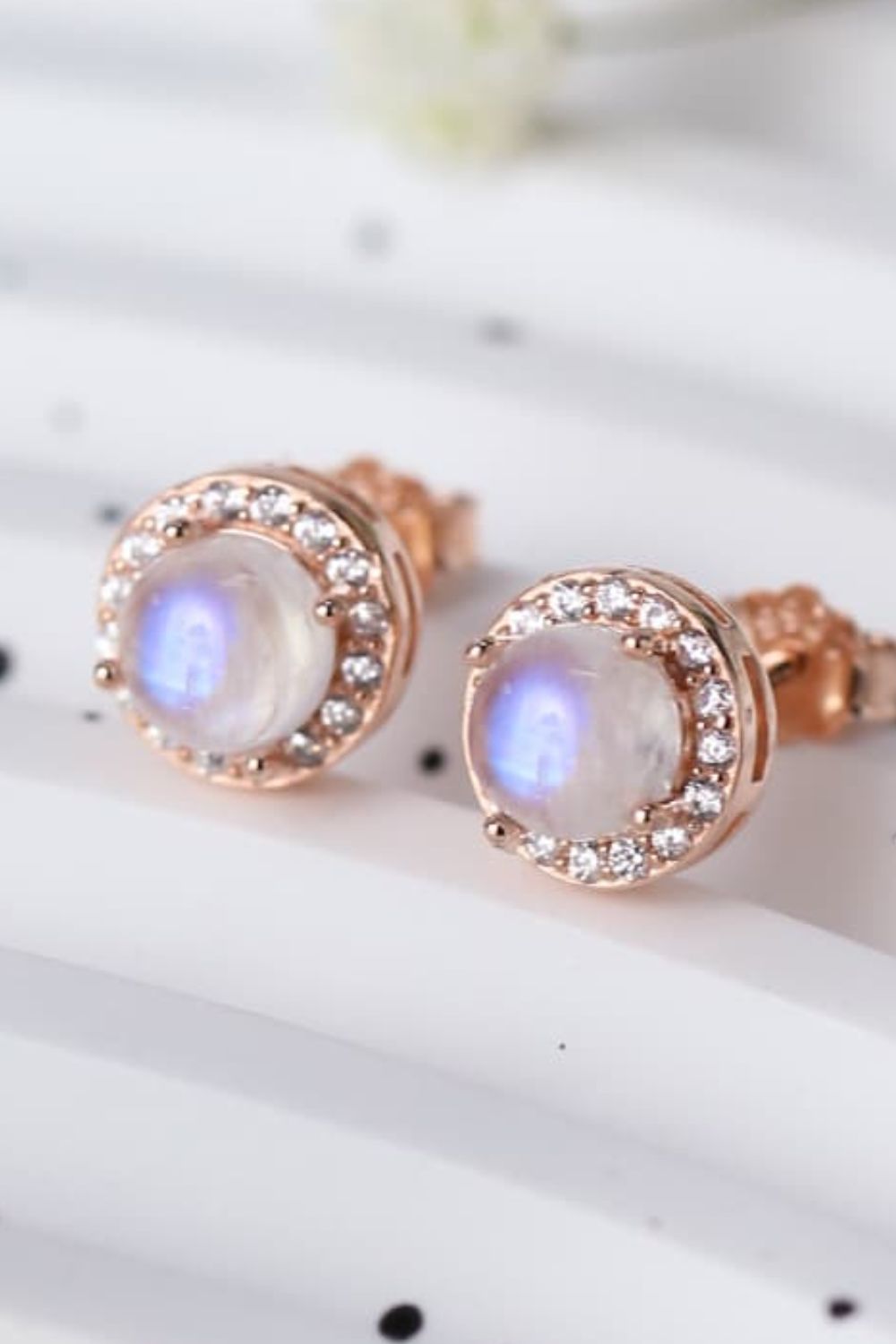 High Quality Natural Moonstone 925 Sterling Silver Stud Earrings apparel & accessories