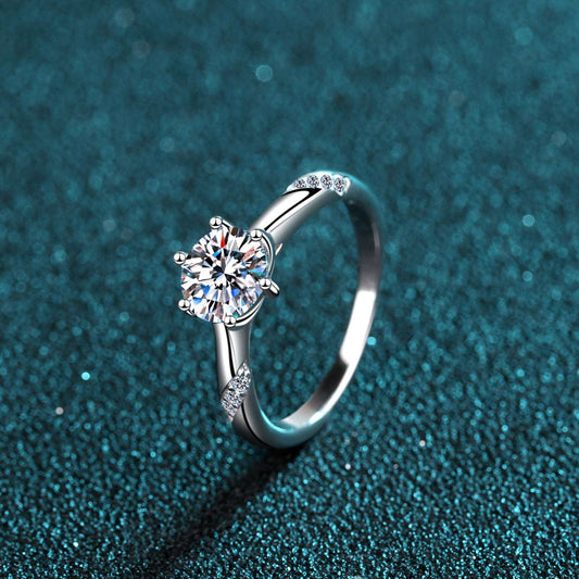 1 Carat Moissanite 925 Sterling Silver Ring apparel & accessories