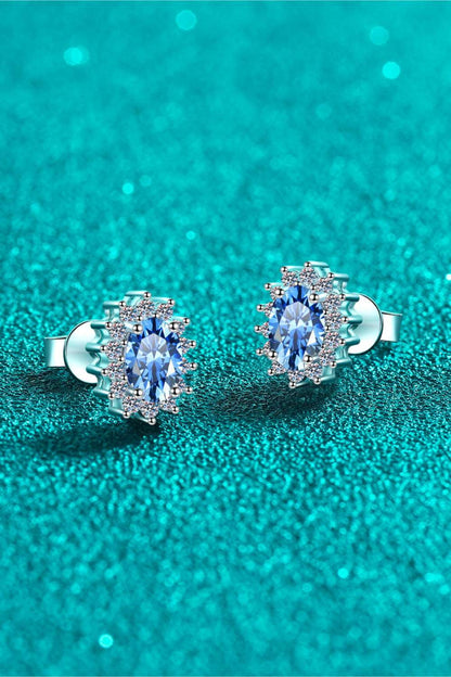 Moissanite Sterling Silver Stud Earrings Jewelry