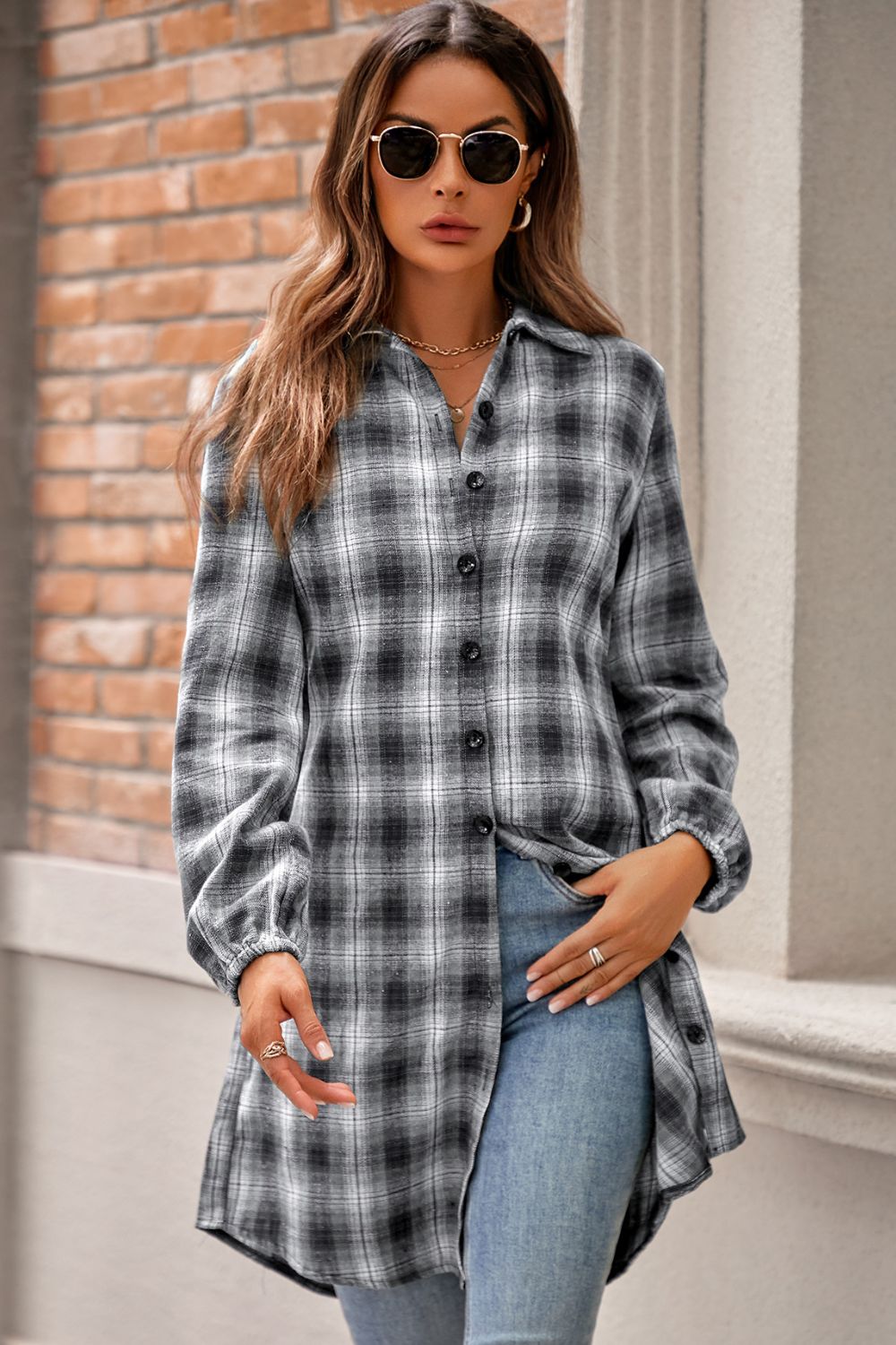 Plaid Tie Front Mini Shirt Dress apparel & accessories