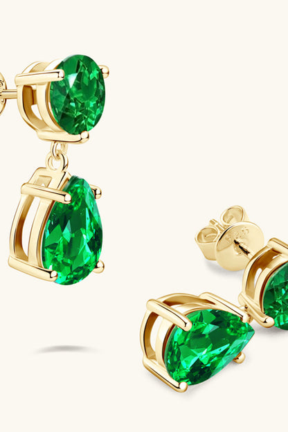 Lab-Grown Emerald Drop Earrings apparel & accessories