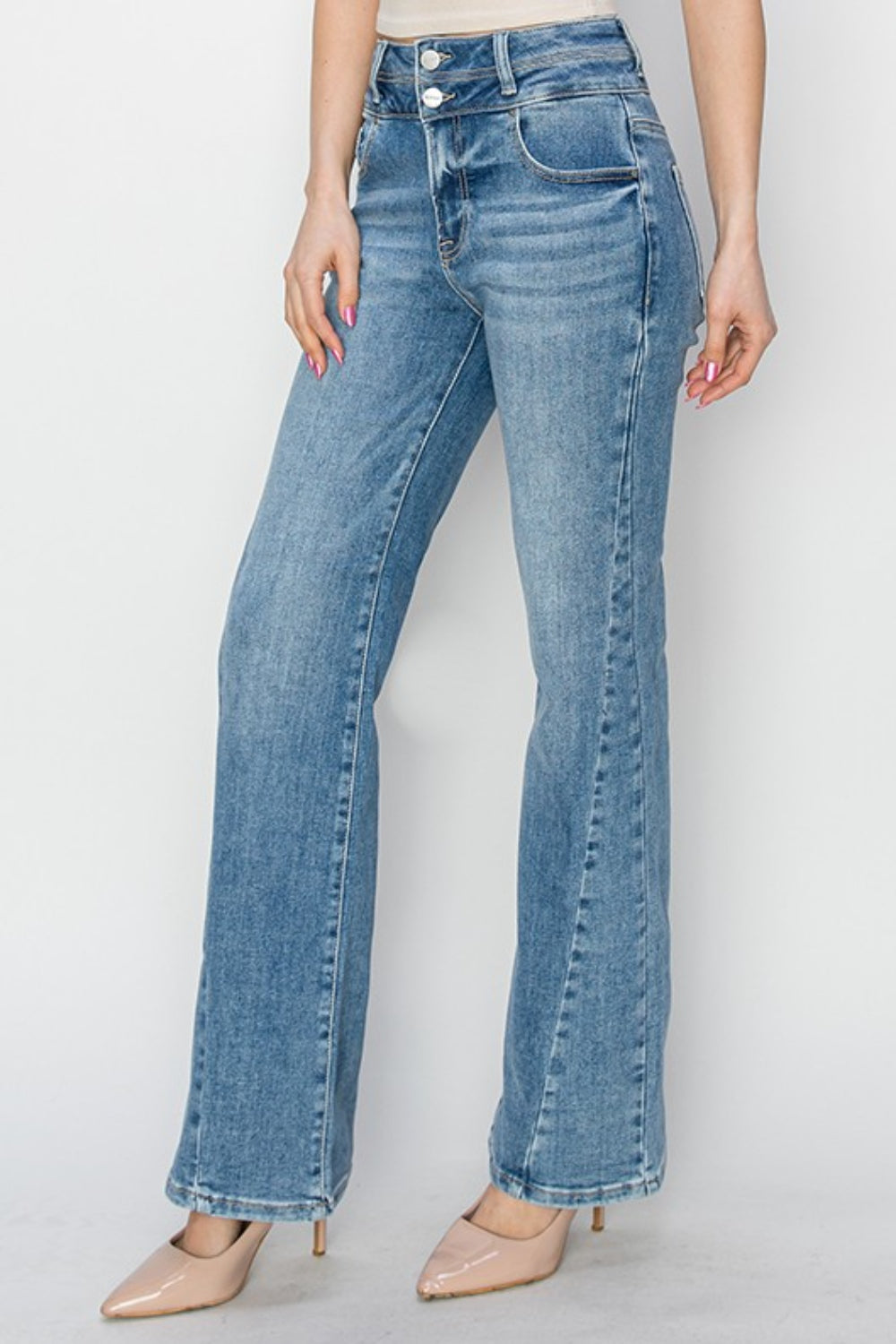 RISEN High Rise Ankle Straight Jeans Bottom wear