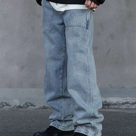 Mens Loose Straight Vintage Wide Leg Jeans apparel & accessories