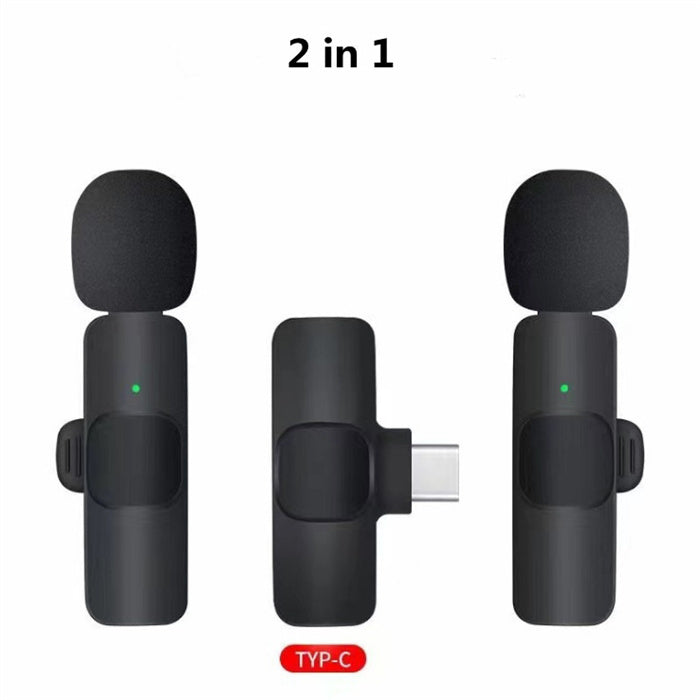 Wireless Lavalier Microphone Portable Audio Video Recording Mini Mic For I Phone Android Long Battery Life Live Broadcast Gaming Gadgets