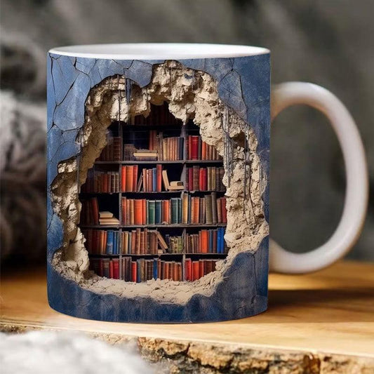 3D Bookshelf Mug Creative Ceramic Cup Mug