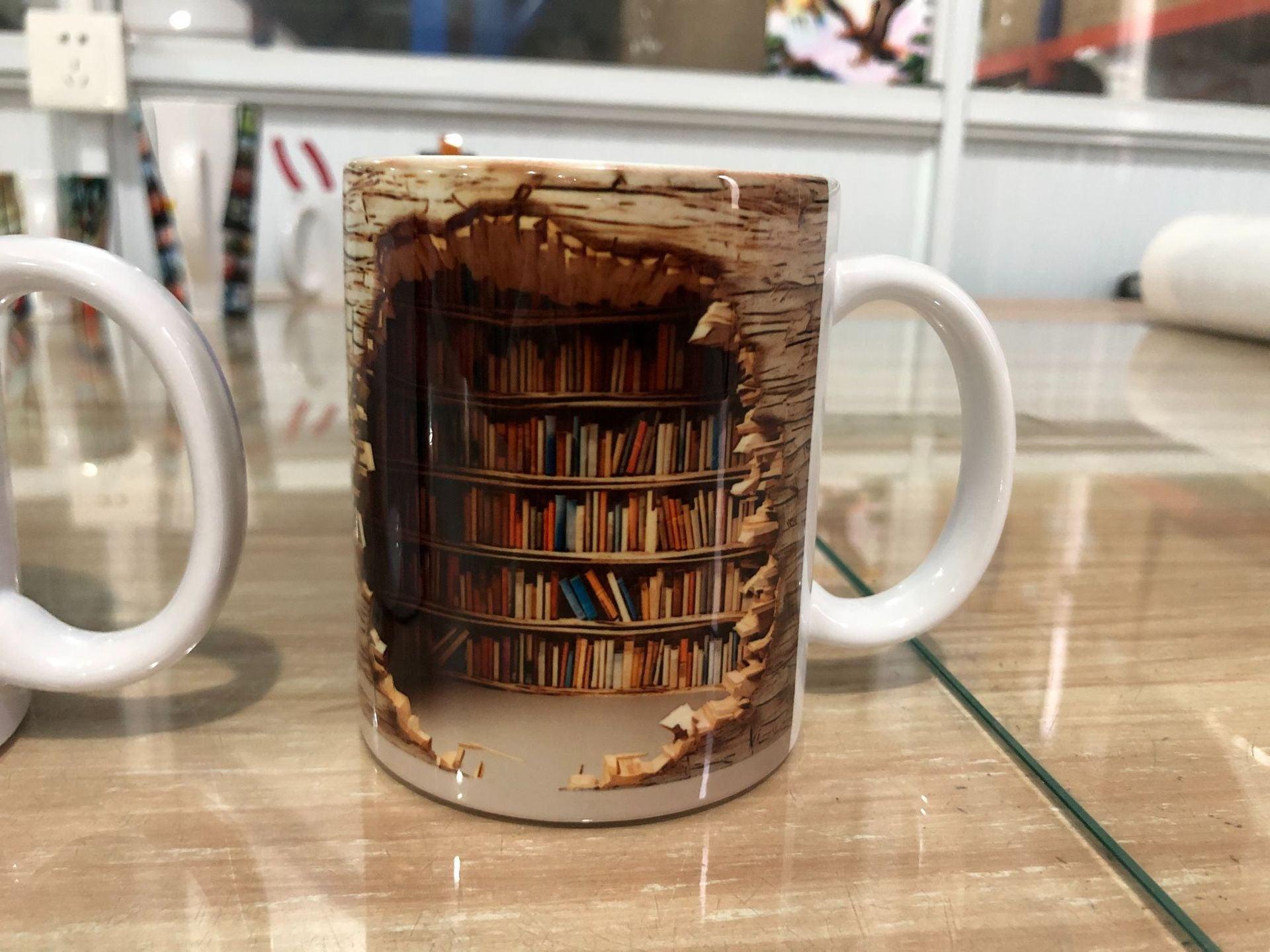 3D Bookshelf Mug Creative Ceramic Cup Mug