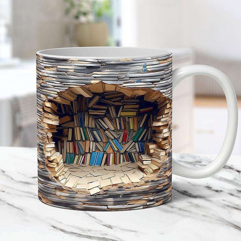 3D Bookshelf Mug Creative Ceramic Cup Mug