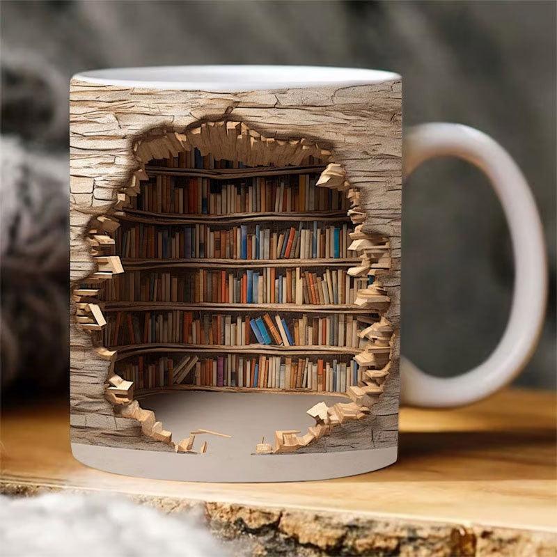 3D Bookshelf Mug Creative Ceramic Cup Mug