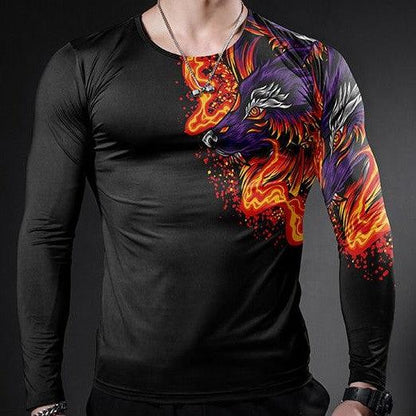 3D Printed Slim Fit Long Sleeve T-Shirt T-Shirt