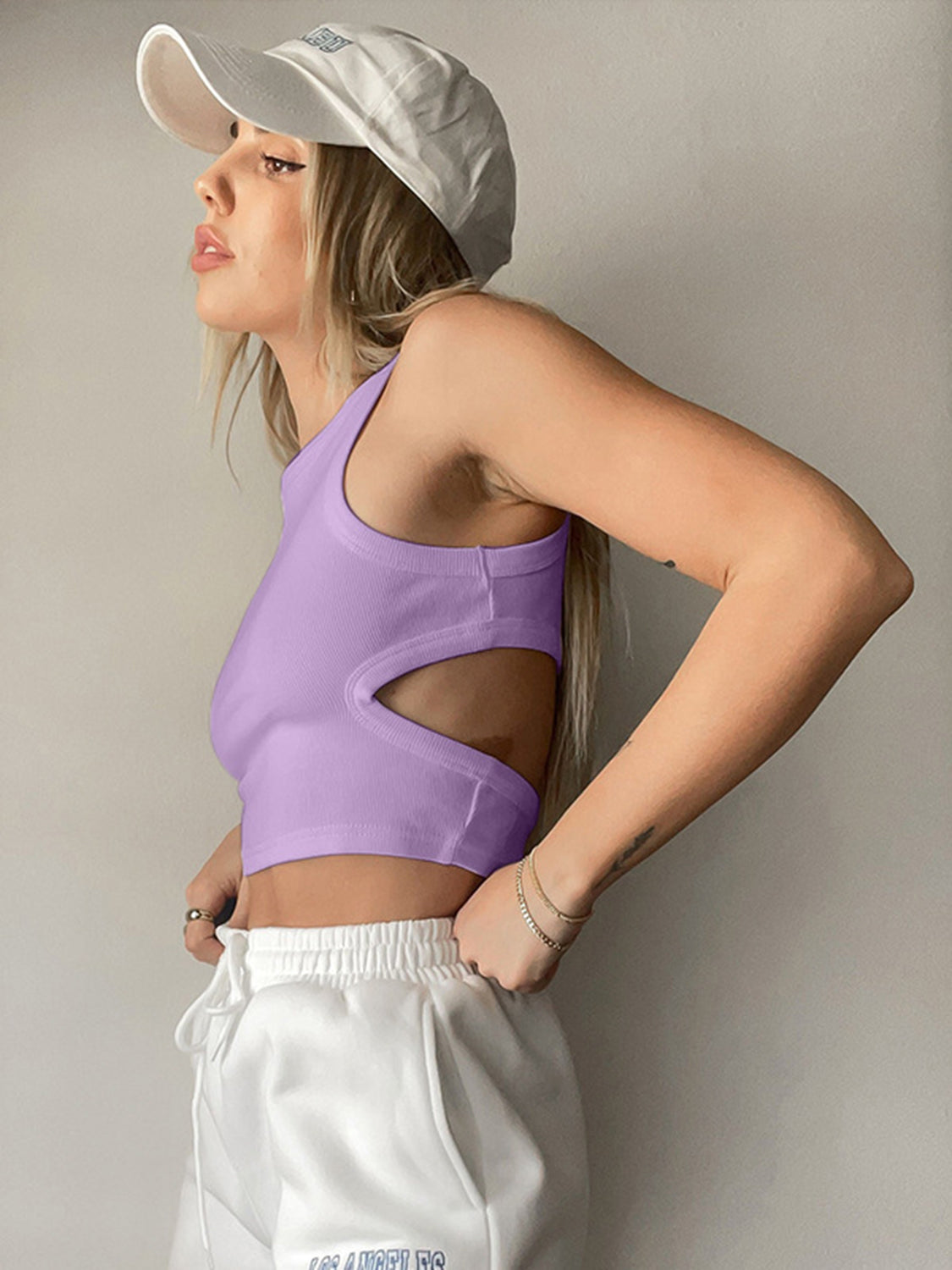 Cutout Round Neck Tank apparel & accessories