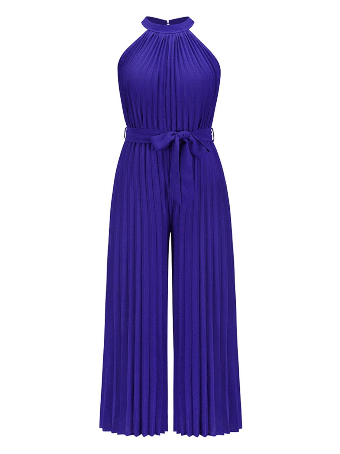 Cutout Tied Pleated Sleeveless Jumpsuit Dresses & Tops