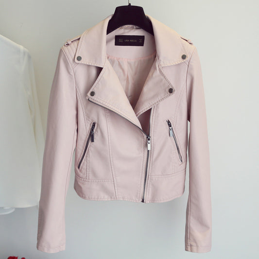 PU Women's Short  Leather Jacket apparels & accessories