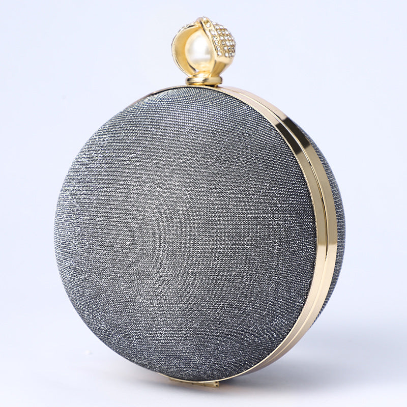 Premium Flash Round Pearl Bag For Women's Retro apparel & accessories