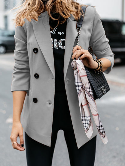 Long-sleeved Double-breasted Button Blazer apparels & accessories