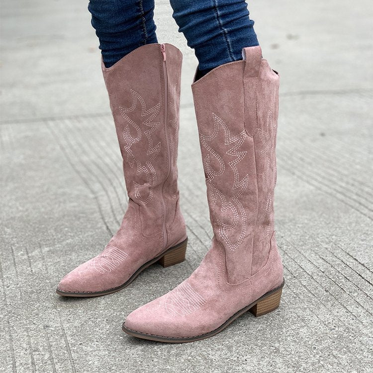 Vintage Embroidered V Cut Martin Boots Shoes & Bags