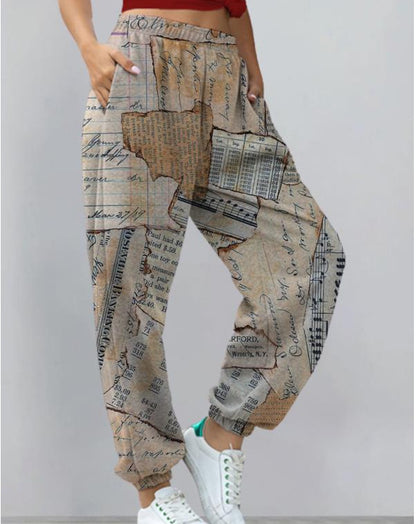 Women's Harem Pants Print Yoga Boho Sports Trousers With Pockets apparel & accessories