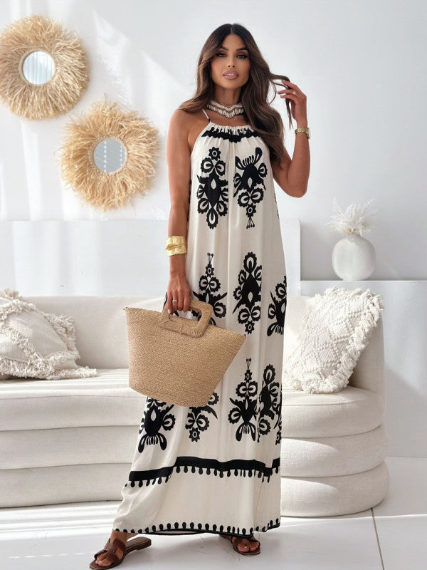 Ladies Fashion Printing Slip Dress apparels & accessories