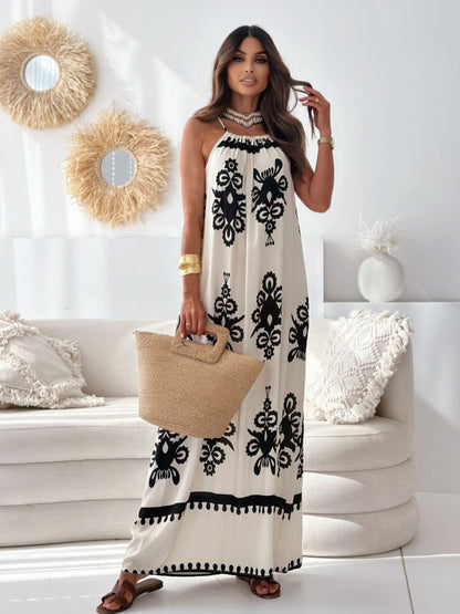 European And American Ladies Fashion Printing Slip Dress apparels & accessories