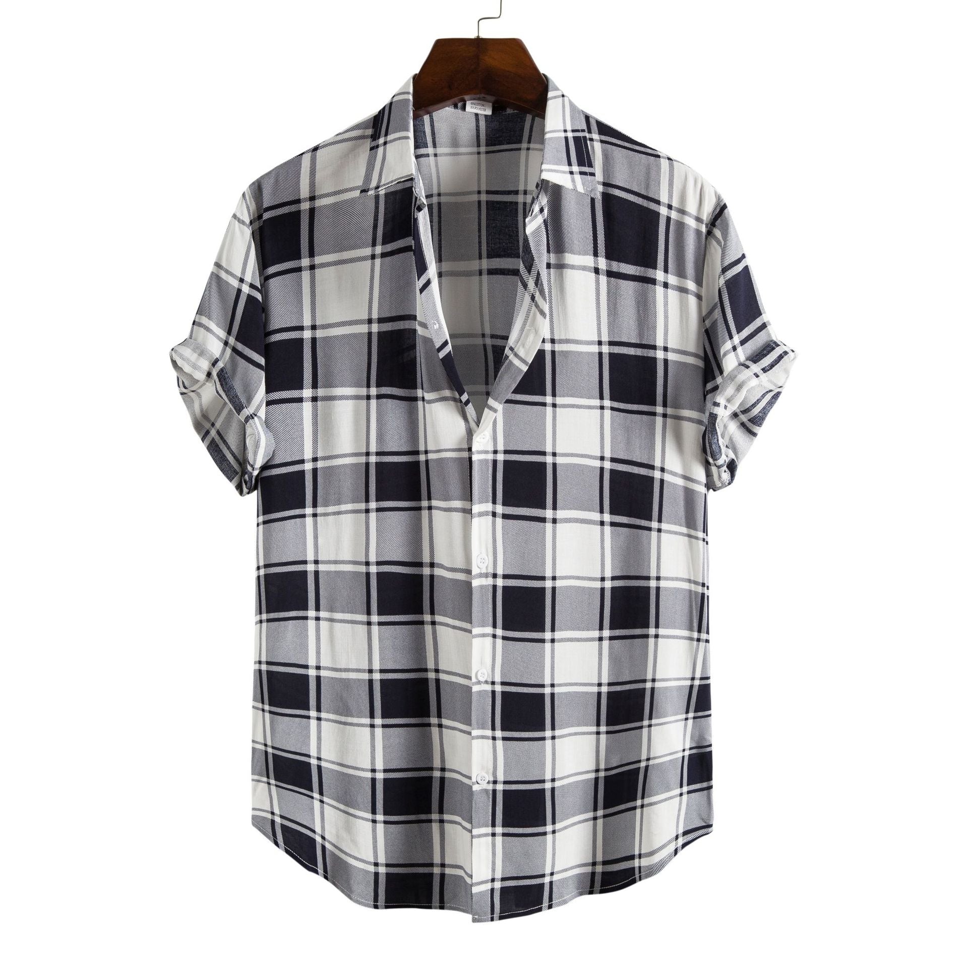 Printed Casual Men's Short-sleeved Shirt Lapel apparel & accessories