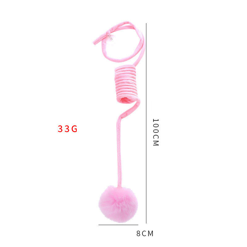 Cat Toy Self-Hi Sucker Spring Rabbit Hair Ball Interactive Play Pet Supplies Interactive Toys Pet toys