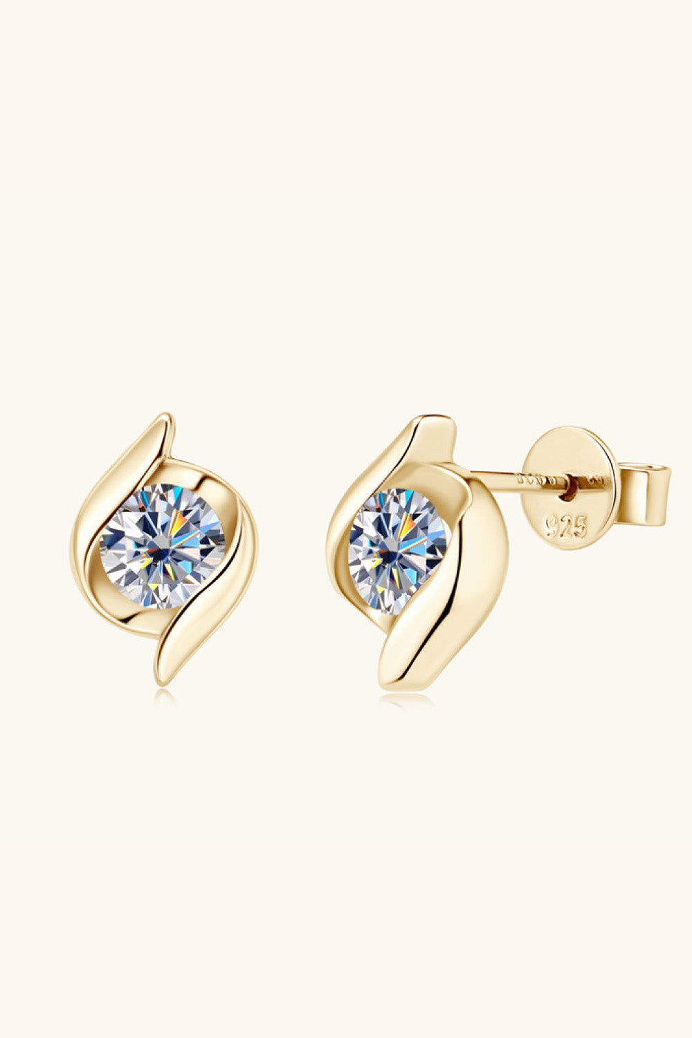 Moissanite 925 Sterling Silver Stud Earrings Jewelry